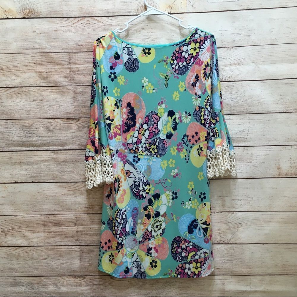 JUDITH MARCH FLORAL DRESS IN TEAL‎ - Picture 6 of 7